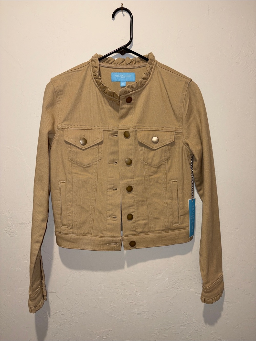 Draper James Tan Ruffle-Trim Jacket